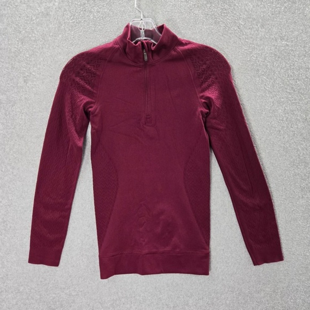 Lululemon Women Sweatshirt 6‎ Red Reveal 1/2 Zip Mindful Motion Deep Ruby Mock